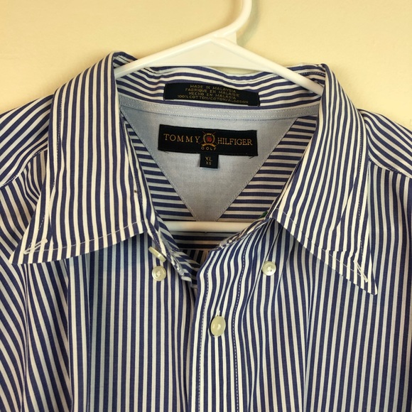 Tommy Hilfiger Golf Stripe Button Down Shirt XL - Picture 2 of 6